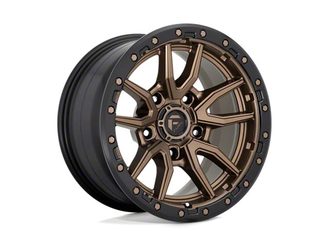 Fuel Wheels Rebel Matte Bronze with Black Bead Ring Wheel; 17x9; -12mm Offset (18-26 Jeep Wrangler JL)