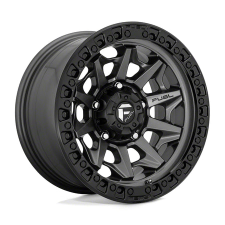 Fuel Wheels Covert Matte Gunmetal with Black Bead Ring Wheel; 17x9; 1mm Offset (18-26 Jeep Wrangler JL)