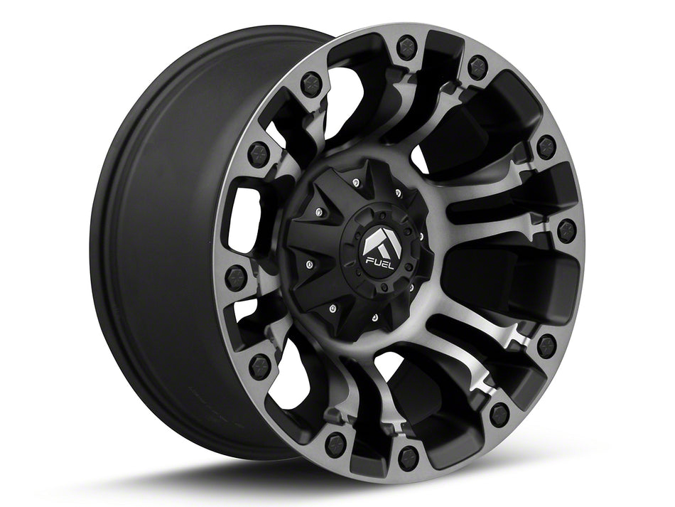 Fuel Wheels Vapor Matte Black Gray Tint Wheel; 17x9; 1mm Offset (18-26 Jeep Wrangler JL)