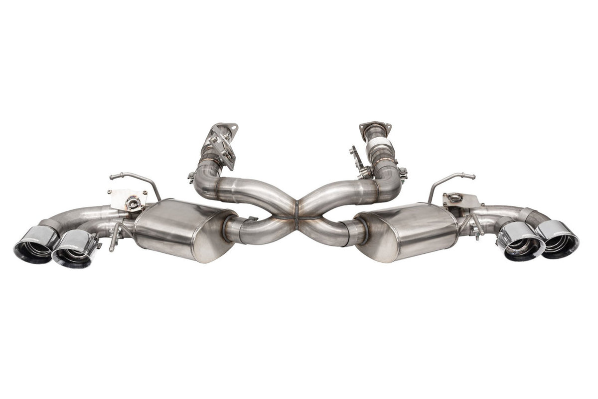 Corsa Variable Sound 3" AFM Cat Back Exhaust w/ 4.5" Pro Series Quad Tips Polished (2020 - 2026 Corvette C8 NPP) 21100
