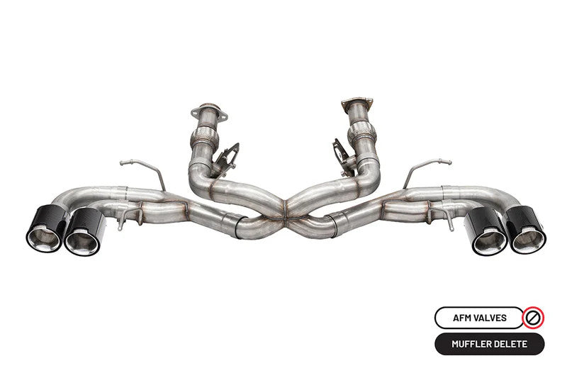 Corsa Xtreme 3" Cat Back Exhaust w/ 4.5" Quad Carbon Fiber Polished Tips Valve Delete (2020-2026 Corvette C8 NO Factory NPP) 21104CF