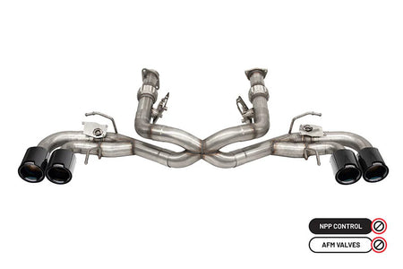Corsa Variable Sound 3" Catback Exhaust w/ 4.5" Carbon Fiber Black Tips Valve & Muffler Delete (2020 - 2026 C8 Corvette w/ NPP) 21105CFBLK
