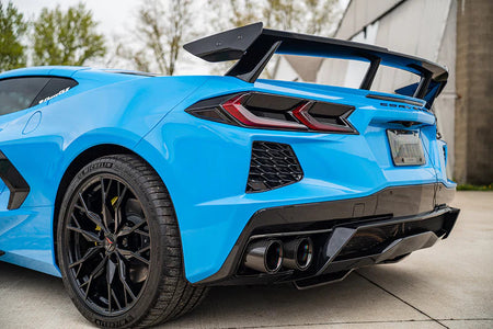Corsa Variable Sound 3" Valve Delete Cat Back Exhaust w/ 4.5" Carbon Fiber Quad Tips Polished (2020 - 2026 Corvette C8) 21103CF