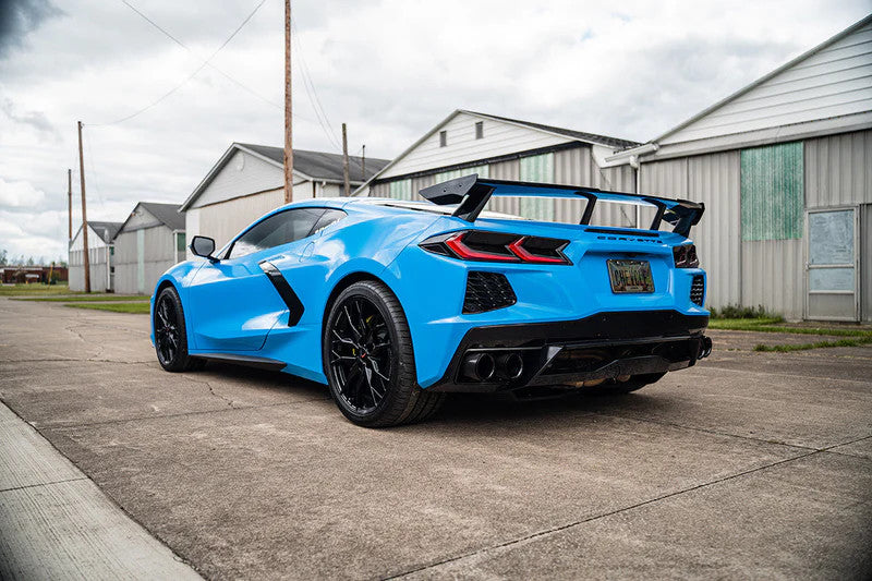 Corsa Variable Sound 3" AFM Cat Back Exhaust w/ 4.5" Carbon Fiber Quad Tips Black (2020 - 2026 Corvette C8 NPP) 21100CFBLK