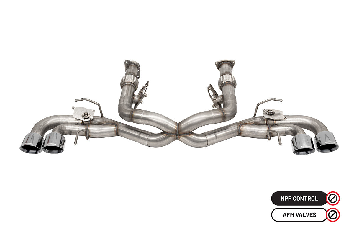 Corsa Variable Sound 3" Catback Exhaust w/ 4.5" Pro Series Polished Tips Valve & Muffler Delete (2020 - 2026 C8 Corvette w/ NPP) 21105
