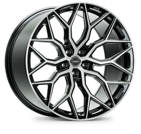 Vossen HF-2 22x10.5 / 5x120 / ET38 / Deep Face / 72.56 - Brushed Gloss Black - HF2-2B44