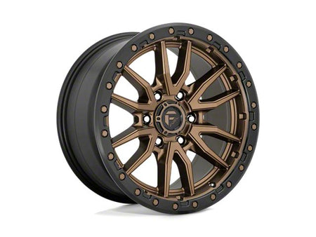 Fuel Wheels Rebel Matte Bronze with Black Bead Ring Wheel; 17x9; 1mm Offset (18-26 Jeep Wrangler JL)