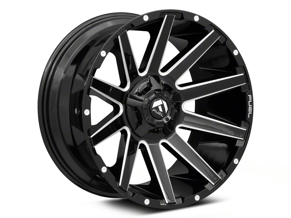 Fuel Wheels Contra Gloss Black Milled Wheel; 22x10; -18mm Offset (18-26 Jeep Wrangler JL)