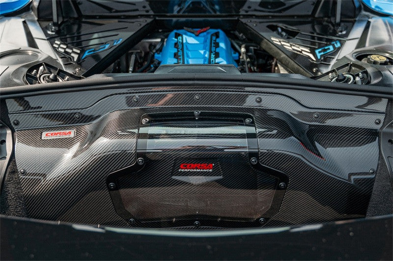 Corsa 2020+ Chevrolet Corvette C8/Z06 Carbon Fiber Air Intake Trunk Panel with Polycarbonate - 44009