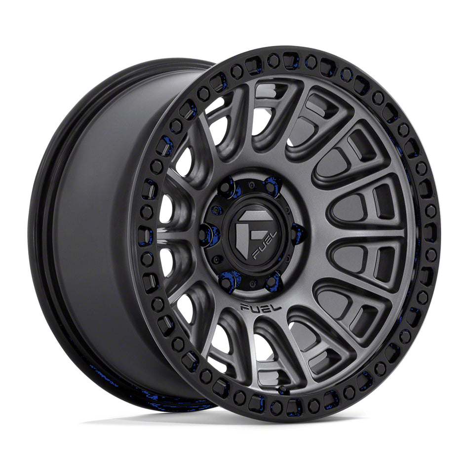 Fuel Wheels Cycle Matte Gunmetal with Black Ring Wheel; 17x9; -12mm Offset (18-26 Jeep Wrangler JL)