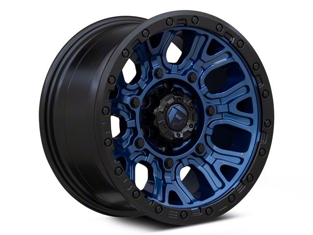Fuel Wheels Stroke Gloss Black with Blue Tinted Clear Wheel; 17x9; -12mm Offset (18-26 Jeep Wrangler JL)