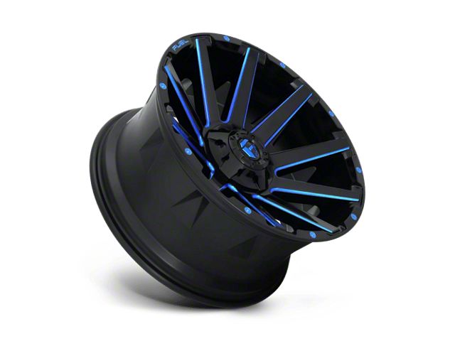 Fuel Wheels Contra Gloss Black with Blue Tinted Clear Wheel; 20x9; 1mm Offset (18-26 Jeep Wrangler JL)