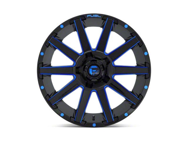 Fuel Wheels Contra Gloss Black with Blue Tinted Clear Wheel; 20x9; 1mm Offset (18-26 Jeep Wrangler JL)