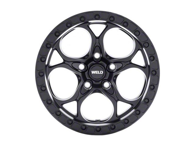 Weld Off-Road Ledge True Beadlock Satin Black Wheel; 17x9; -12mm Offset (18-26 Jeep Wrangler JL)