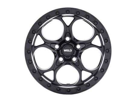 Weld Off-Road Ledge True Beadlock Satin Black Wheel; 17x9; -12mm Offset (18-26 Jeep Wrangler JL)