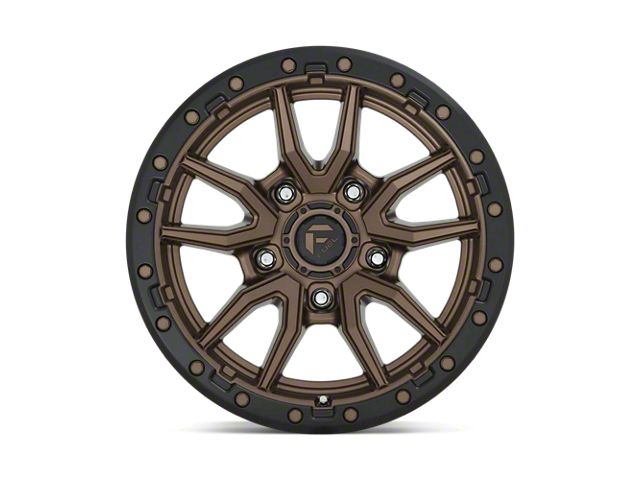 Fuel Wheels Rebel Matte Bronze with Black Bead Ring Wheel; 17x9; -12mm Offset (18-26 Jeep Wrangler JL)