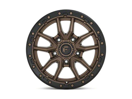 Fuel Wheels Rebel Matte Bronze with Black Bead Ring Wheel; 17x9; -12mm Offset (18-26 Jeep Wrangler JL)