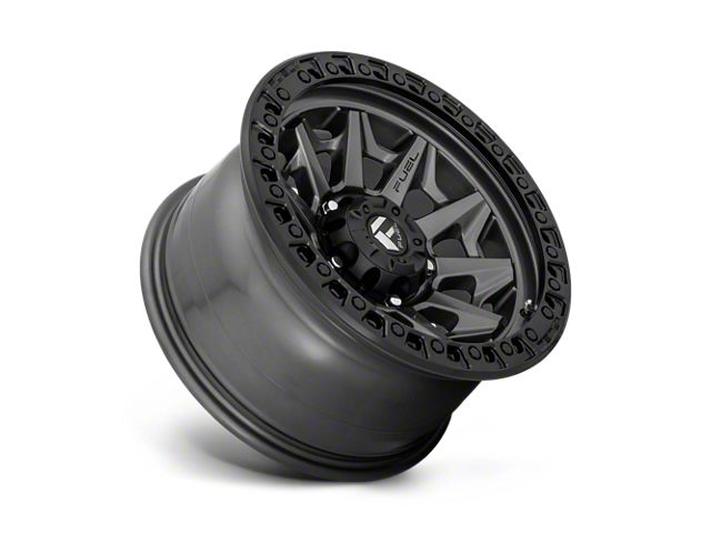 Fuel Wheels Covert Matte Gunmetal with Black Bead Ring Wheel; 17x9; -12mm Offset (18-26 Jeep Wrangler JL)