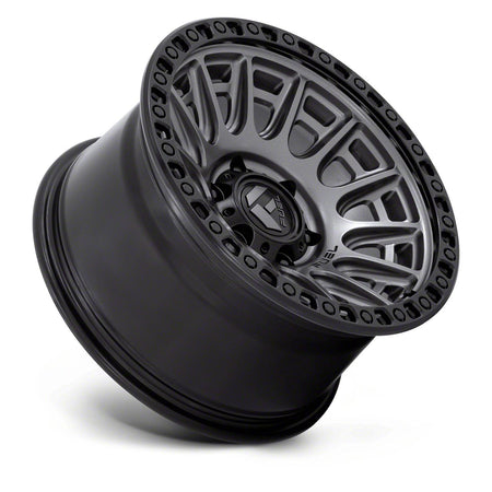 Fuel Wheels Cycle Matte Gunmetal with Black Ring Wheel; 17x9; -12mm Offset (18-26 Jeep Wrangler JL)