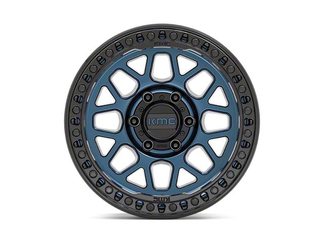 KMC GRS Midnight Blue with Gloss Black Lip Wheel; 17x8.5; 0mm Offset (18-26 Jeep Wrangler JL)