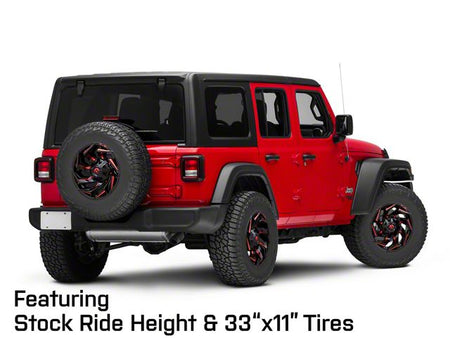 Fuel Wheels Reaction Gloss Black Milled with Red Tint Wheel; 17x9; -12mm Offset (18-26 Jeep Wrangler JL)
