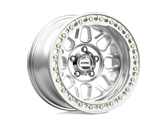 KMC Grenade Crawl Beadlock Machined Wheel; 17x9; -38mm Offset (18-26 Jeep Wrangler JL)