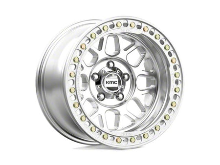 KMC Grenade Crawl Beadlock Machined Wheel; 17x9; -38mm Offset (18-26 Jeep Wrangler JL)