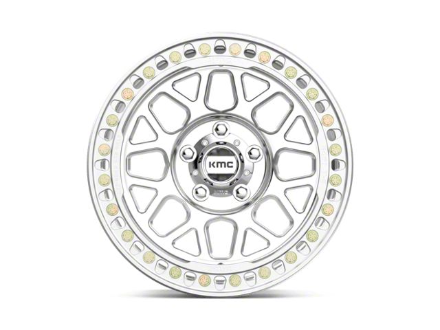 KMC Grenade Crawl Beadlock Machined Wheel; 17x9; -38mm Offset (18-26 Jeep Wrangler JL)