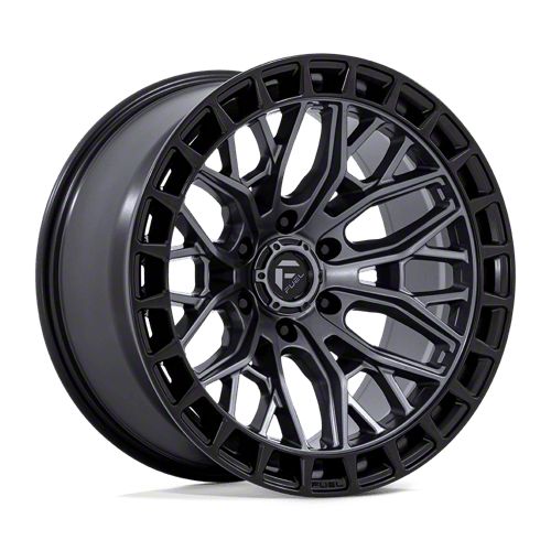 Fuel Wheels Sigma Matte Gunmetal with Matte Black Lip Wheel; 20x10; -18mm Offset (18-26 Jeep Wrangler JL)