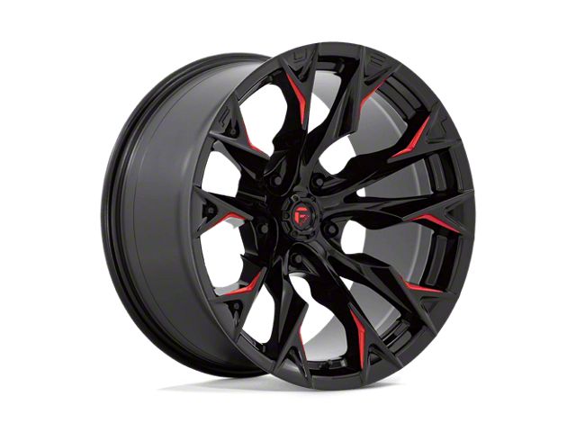 Fuel Wheels Flame Gloss Black Milled with Candy Red Wheel; 20x10; -18mm Offset (18-26 Jeep Wrangler JL)
