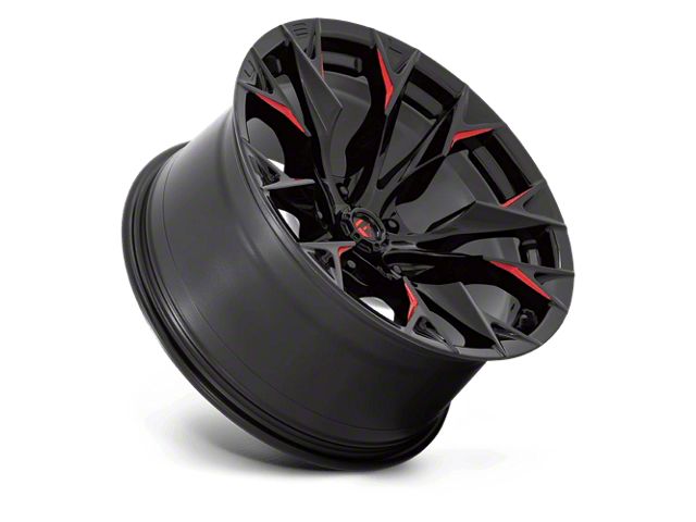 Fuel Wheels Flame Gloss Black Milled with Candy Red Wheel; 20x10; -18mm Offset (18-26 Jeep Wrangler JL)