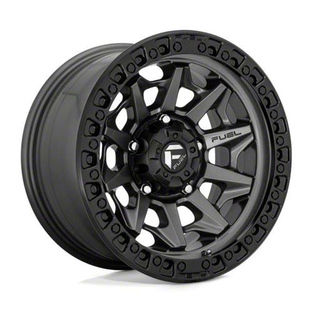 Fuel Wheels Covert Matte Gunmetal with Black Bead Ring Wheel; 17x9; 1mm Offset (18-26 Jeep Wrangler JL)