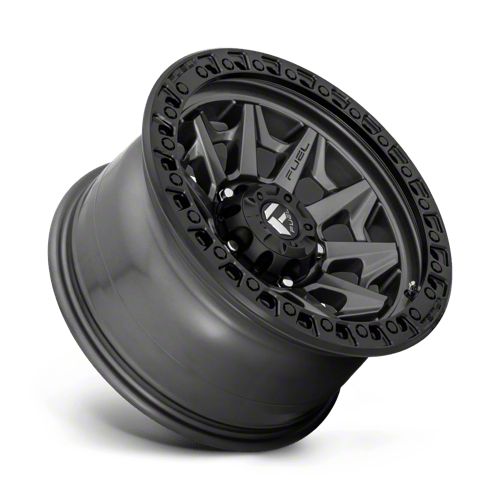 Fuel Wheels Covert Matte Gunmetal with Black Bead Ring Wheel; 17x9; 1mm Offset (18-26 Jeep Wrangler JL)