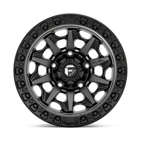 Fuel Wheels Covert Matte Gunmetal with Black Bead Ring Wheel; 17x9; 1mm Offset (18-26 Jeep Wrangler JL)