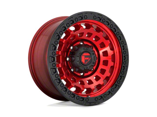 Fuel Wheels Zephyr Candy Red with Black Bead Ring Wheel; 17x9; -12mm Offset (18-26 Jeep Wrangler JL)