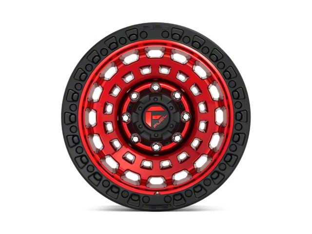 Fuel Wheels Zephyr Candy Red with Black Bead Ring Wheel; 17x9; -12mm Offset (18-26 Jeep Wrangler JL)