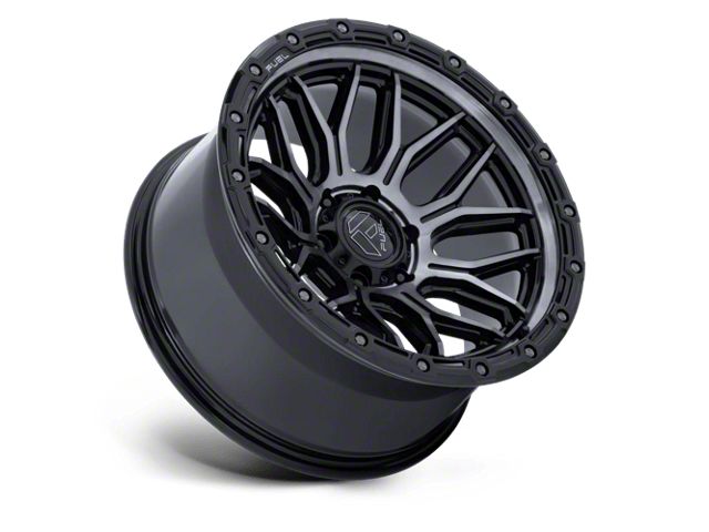 Fuel Wheels Surge Gloss Black Machined with Gray Tint Wheel; 17x9; -12mm Offset (18-26 Jeep Wrangler JL)