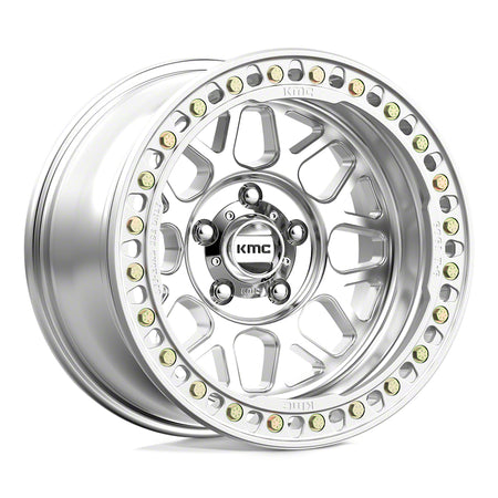 KMC Grenade Crawl Beadlock Machined Wheel; 17x9; -38mm Offset (18-26 Jeep Wrangler JL)