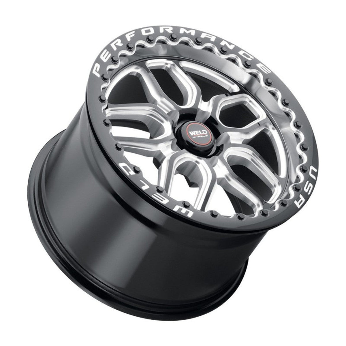 Weld 15x10 Laguna Beadlock Drag Wheel 5x114.3 ET 50 BS 7.50 Gloss Black (2005-2014 Mustang) S907B0067P51