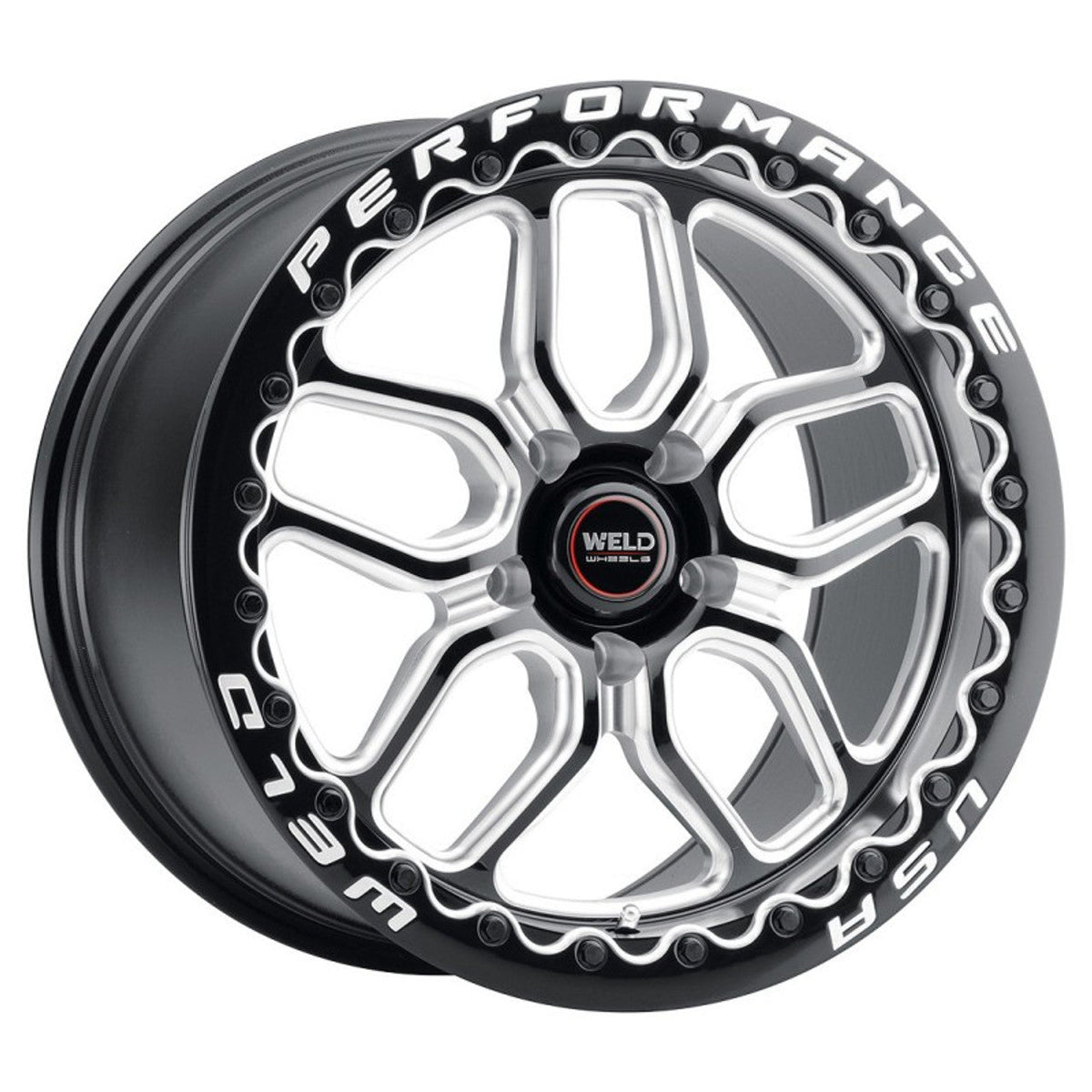 Weld 15x10 Laguna Beadlock Drag Wheel 5x114.3 ET 50 BS 7.50 Gloss Black (2005-2014 Mustang) S907B0067P51