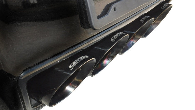 Corsa 15-19 Chevy Corvette Z06 3in Cat Back Exhaust, Black Pro-Series Quad 4.5in Tip (Xtreme) - 14766CBBLK