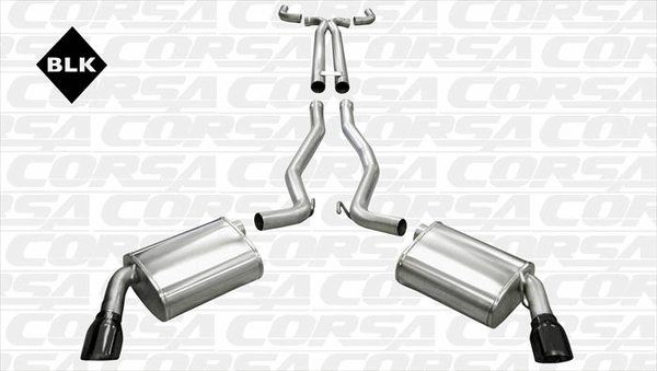 Corsa 2.5" Cat-Back w/X-Pipe Sport Black (10-15 Camaro SS Manual) 14951BLK
