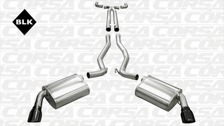 Corsa 2.5" Cat-Back w/X-Pipe Sport Black (10-15 Camaro SS Manual) 14951BLK