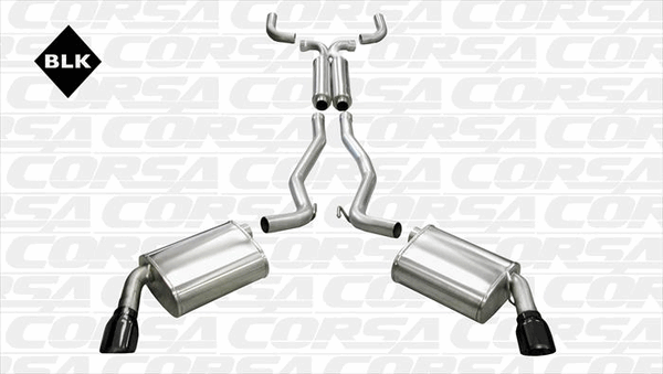 Corsa 2.5" Cat-Back w/X-Pipe Sport Black (10-15 Camaro SS Auto) 14952BLK