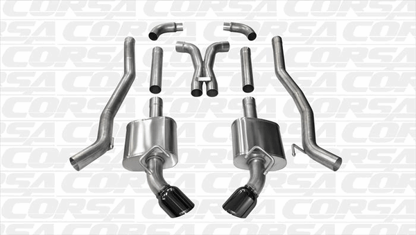 Corsa 3" Catback Exhaust w/X-Pipe Black (2010 - 2015 Camaro SS Manual) 14968BLK