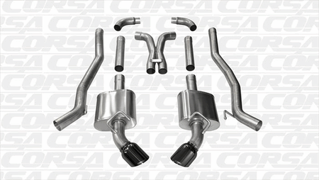Corsa 3" Catback Exhaust w/X-Pipe Black (2010 - 2015 Camaro SS Manual) 14968BLK