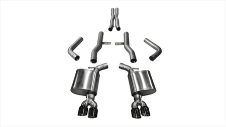 Corsa Xtreme Exhaust Catback Quad Tip Black (15-19 Challenger 6.4/Hellcat 6.2) 14989BLK