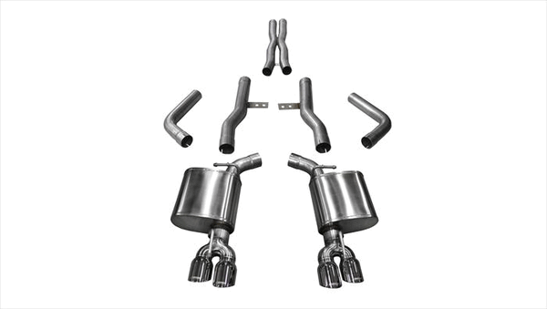 Corsa Xtreme Exhaust Catback Quad Tip Polished (15-19 Challenger 6.4/Hellcat 6.2) 14989