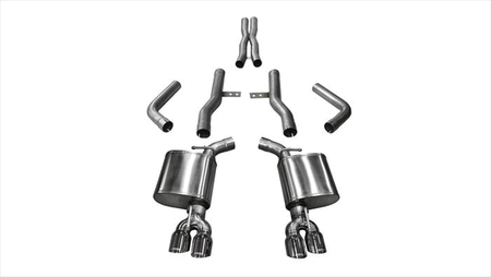 Corsa Xtreme Exhaust Catback Quad Tip Polished (15-19 Challenger 6.4/Hellcat 6.2) 14989