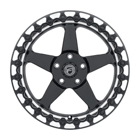 Forgestar 15x10 D5 Beadlock Drag Wheel | 5x114.3 | +50 ET | 7.5 BS | Gloss Black Machined | 2005 - 2023 Mustang GT | 2007 - 2014 GT500 | F001B0067P50